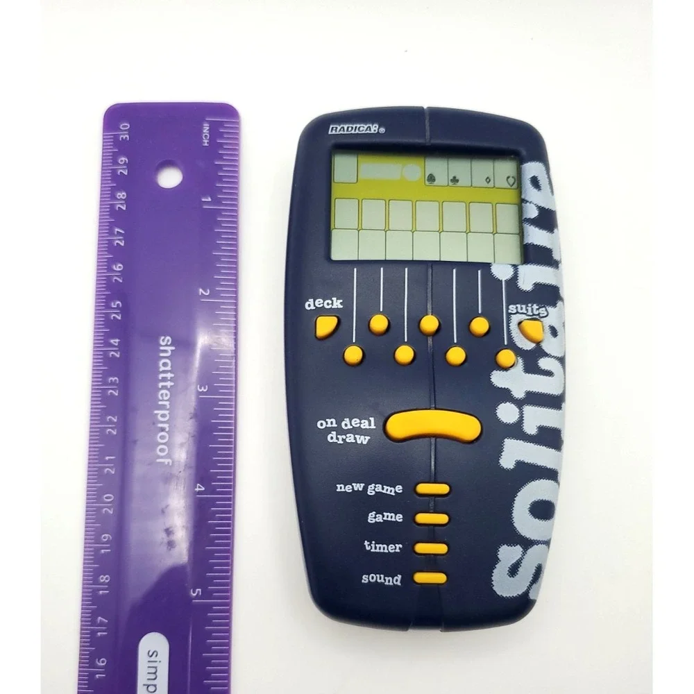 Vintage Radica Solitaire Electronic Handheld Game 1998 Blue TESTED WORKS